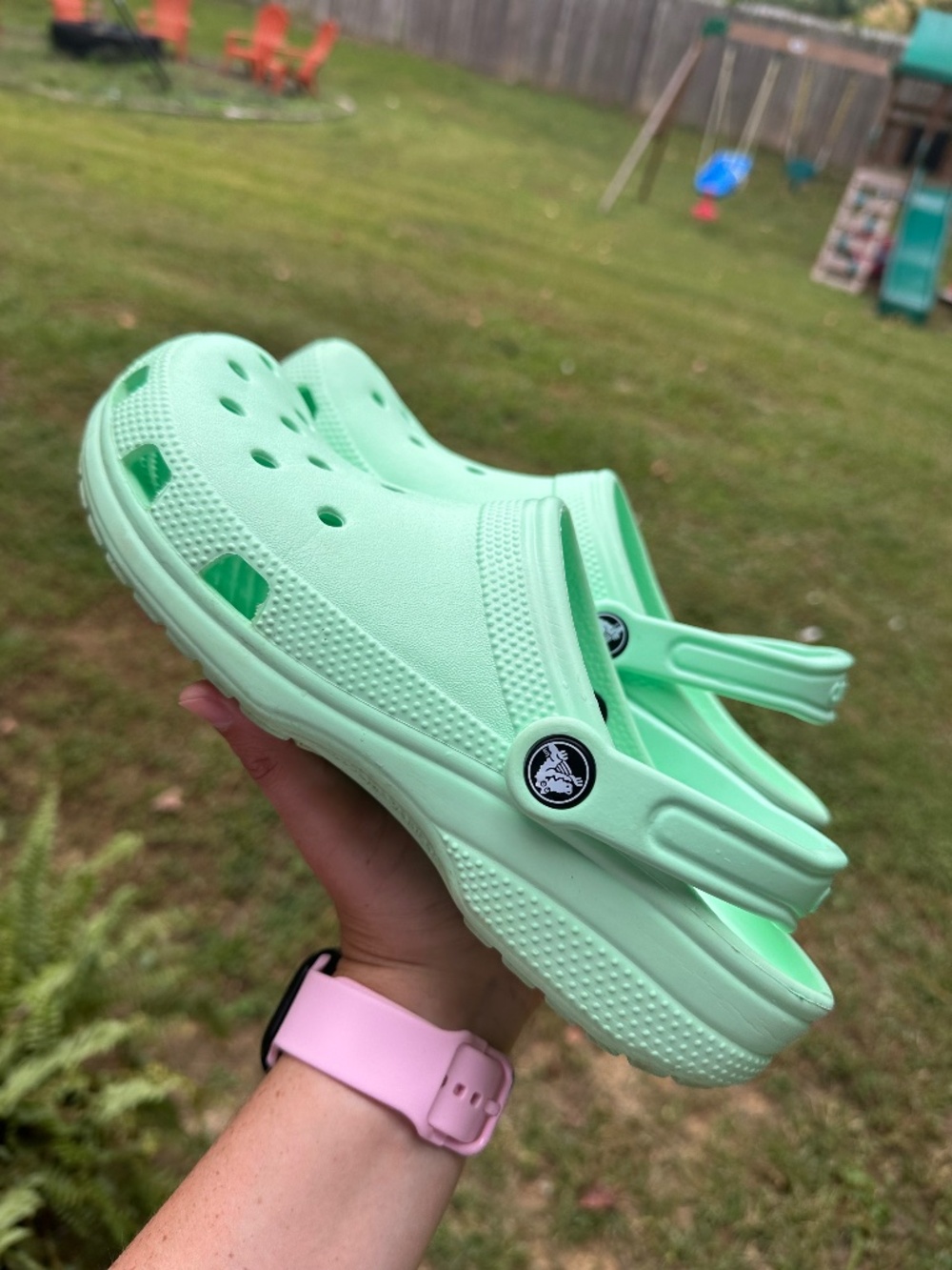Mint green crocs women’s size 9 / men’s 7